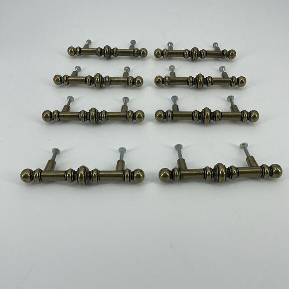 Antique Brass Drawer Pull Cabinet Handle 742-1 CAN RD 1977 5” - Picture 1 of 14